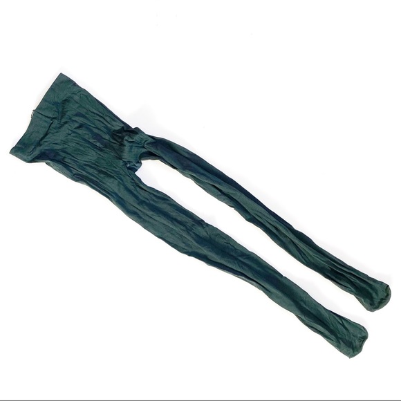 Green Control top opaque tights High waisted stockings hosiery - Picture 2 of 8